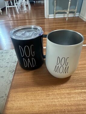 Rae Dunn Black & Cream Insulated Mugs Duo